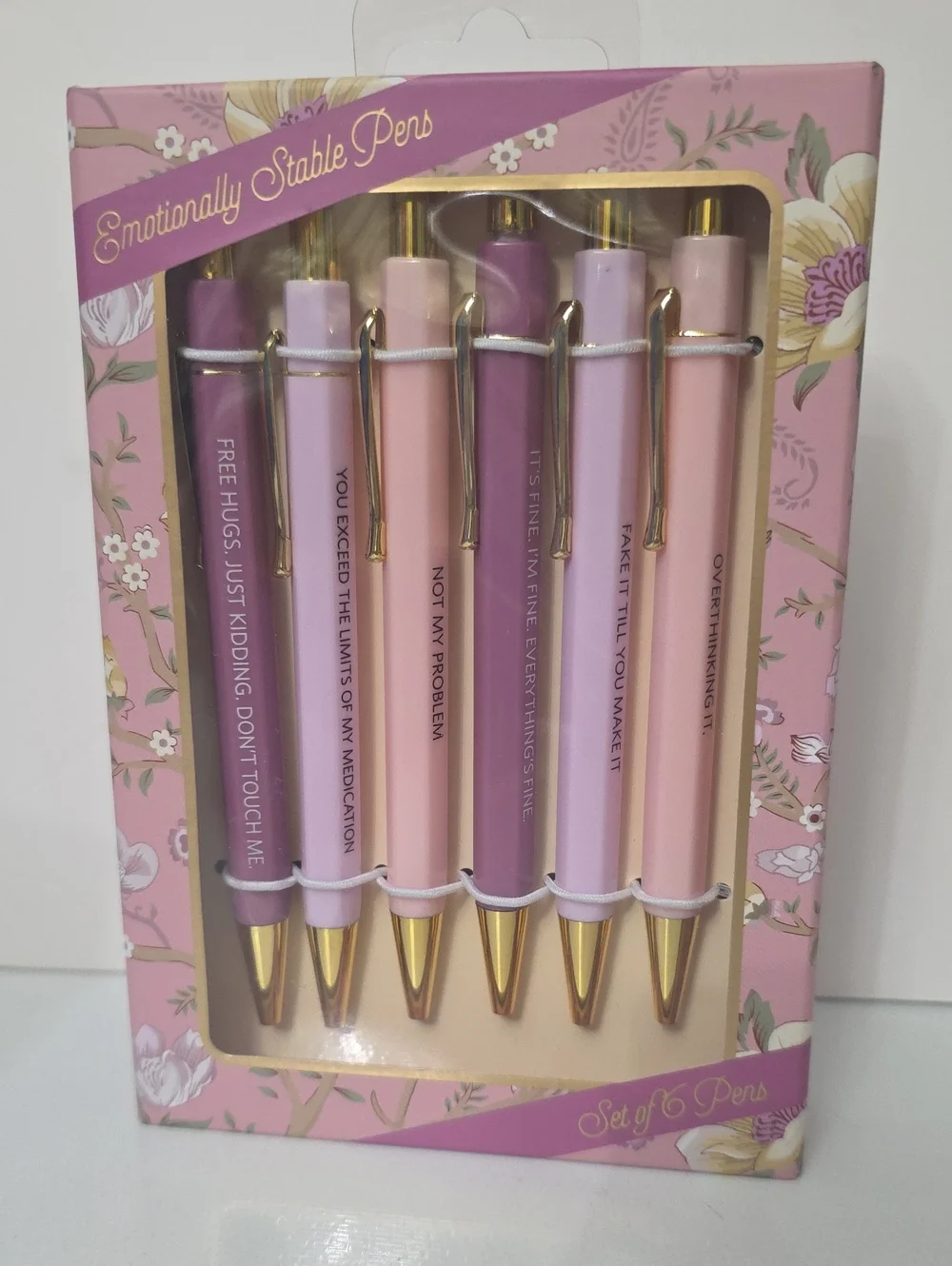 Emotionality Stable Pens - Pink & Purple Ballpoint Set (6-Pack)